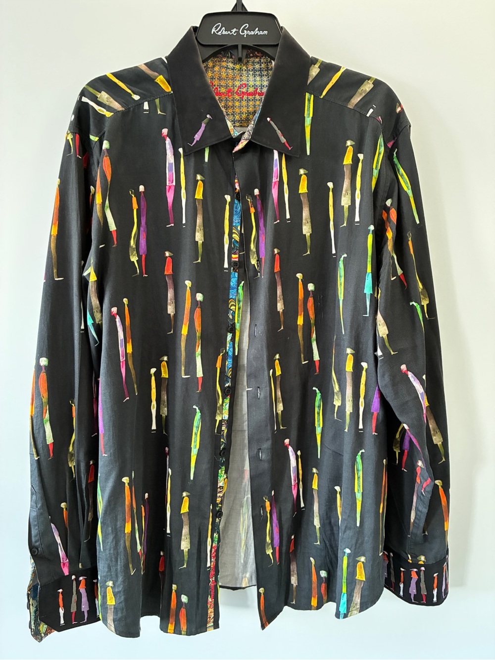 Robert Graham KING OF PRUSSIA Black Long-Sleeve Printed Button-Up Shirt